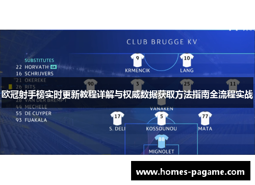 欧冠射手榜实时更新教程详解与权威数据获取方法指南全流程实战